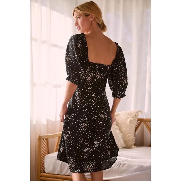 Anthropologie Heart Starburst Puff Sleeve Juliet Mini Dress NWOT - Picture 5 of 13